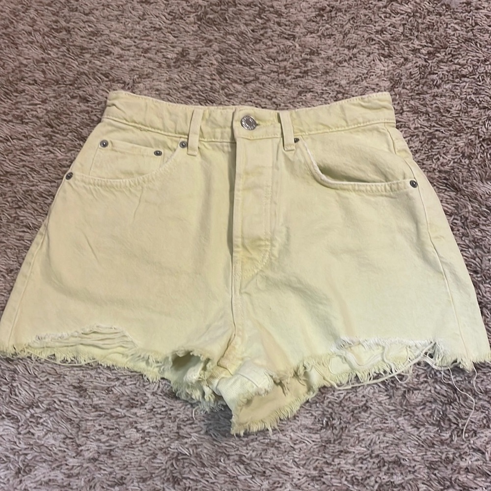 Zara high rise jean shorts
